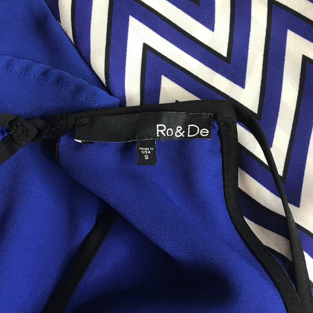 Ro & De Patterned Tank Top | Blue/Wht/Blk | Small - Picture 8 of 10